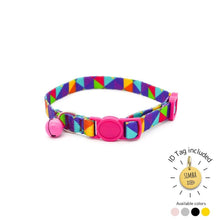 Load image into Gallery viewer, Breakaway cat collar with abstract art design and engraved ID tag