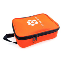 Load image into Gallery viewer, Basic Pet First Aid Kit contents laid out — bandages, antiseptic wipes, tick remover, saline solution and scissors