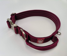Load image into Gallery viewer, Tactical dog collar with handle in Cherry Wine, 1.5 inch