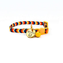 Load image into Gallery viewer, Tribal cat collar shown with engraved ID tag attached