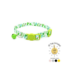 Load image into Gallery viewer, Green cactus floral breakaway cat collar