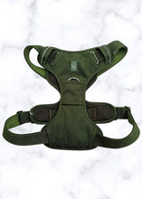 Load image into Gallery viewer, Front no-pull D-ring on Cactus Green heavy-duty dog harness