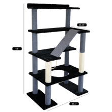 Load image into Gallery viewer, Maine Coon 65" Cat Tower - 4-Level Cat Tree