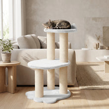 Load image into Gallery viewer, Relaxation - 2-Level Cat Tree - White Faux Fur