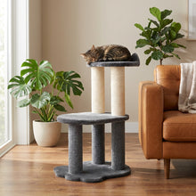 Load image into Gallery viewer, Relaxation - 2-Level Cat Tree - Grey Faux Fur