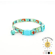 Load image into Gallery viewer, Breakaway cat collar with nature design and engraved ID tag