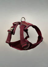 Load image into Gallery viewer, Cherry Wine heavy-duty dog harness trim detail