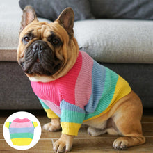 Load image into Gallery viewer, Rainbow Dog Sweater – Cozy Knit Pullover for Small to Medium Dogs