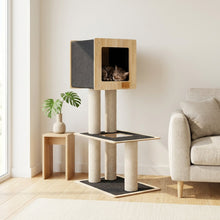 Load image into Gallery viewer, Hut Hideout - 2-Level Deluxe Cat Tree