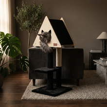 Load image into Gallery viewer, Teepee Hideout - Deluxe 2-Level Cat Tree