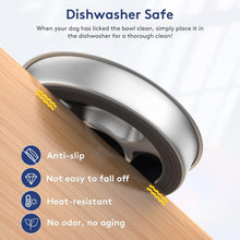 Load image into Gallery viewer, Dishwasher-safe pet bowl with features listed on a white background