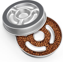 Load image into Gallery viewer, Pet food bowl, slow eating with a lid on a white background
