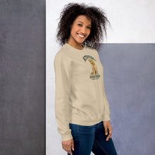 Load image into Gallery viewer, Woman wearing the Sand Retrieval Department Golden Retriever crewneck sweatshirt
