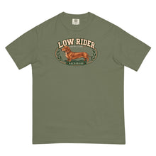 Load image into Gallery viewer, Dachshund Low Rider Social Club T-Shirt in Moss, front graphic view