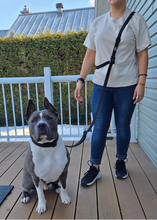 Load image into Gallery viewer, Multi-way hands-free PVC dog leash hardware detail
