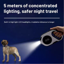 Load image into Gallery viewer, LED Retractable Dog Leash – Rechargeable Light-Up Leash for Safe Night Walks
