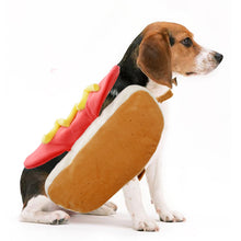 Load image into Gallery viewer, Hot Dog Costume for Dogs - Funny Pet Burger Outfit - Small Medium Large Puppy Cat Halloween Costume
