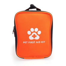 Load image into Gallery viewer, Basic Pet First Aid Kit by First Aid Plus — compact neon orange case, 19-piece kit for dogs and cats
