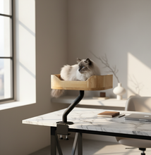 Load image into Gallery viewer, ERGO PURRCH Desk Mounted Cat Bed - Adjustable Cat Perch for Office
