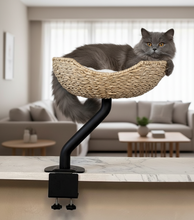 Load image into Gallery viewer, ERGO PURRCH Desk Mounted Cat Bed - Adjustable Cat Perch for Office
