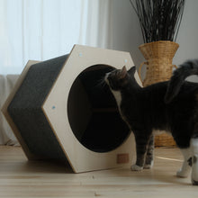 Load image into Gallery viewer, The Hexagone Scratchable Cat House
