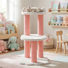Load image into Gallery viewer, Relaxation - 2-Level Cat Tree - White Faux Fur
