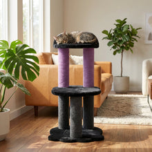 Load image into Gallery viewer, Relaxation - 2-Level Cat Tree - Black Faux Fur
