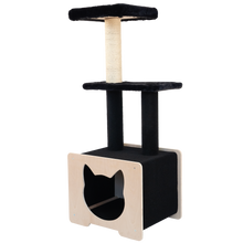 Load image into Gallery viewer, Hut Hideout - Deluxe 3-Level Cat Tree
