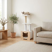 Load image into Gallery viewer, Hut Hideout - Deluxe 3-Level Cat Tree
