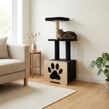 Load image into Gallery viewer, Hut Hideout - Deluxe 3-Level Cat Tree

