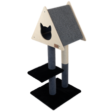 Load image into Gallery viewer, Teepee Hideout - Deluxe 2-Level Cat Tree
