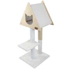 Load image into Gallery viewer, Teepee Hideout - Deluxe 2-Level Cat Tree
