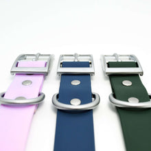 Load image into Gallery viewer, Durable easy-clean PVC dog collars in three colours
