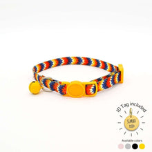 Load image into Gallery viewer, Breakaway cat collar with tribal design and engraved ID tag
