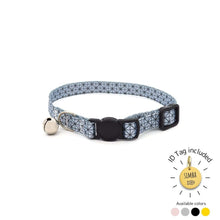 Load image into Gallery viewer, Minimalist cat collar with personalized ID tag attached
