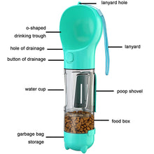 Load image into Gallery viewer, PetPak™ Dog Water Bottle (5-in-1 Cup + Water + Food/Treats + Built-in Poop Bags + Shovel )
