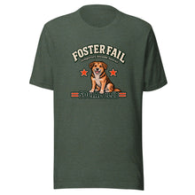Load image into Gallery viewer, Foster Fail Social Club Mixed Breed T-shirt in Heather Forest, front view showing the complete dog artwork
