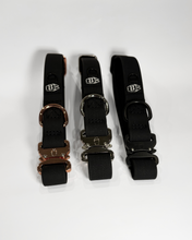 Load image into Gallery viewer, Single-loop cobra-style buckles on 1 inch PVC dog collars
