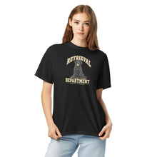 Load image into Gallery viewer, Woman wearing the Labrador Retrieval Department T-Shirt in Black
