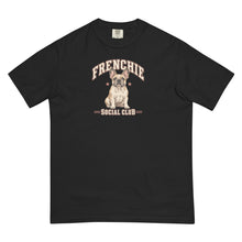 Load image into Gallery viewer, Frenchie Social Club T-Shirt in Black, front graphic view
