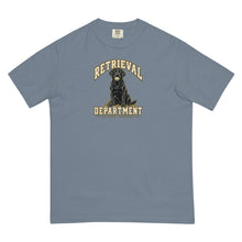 Load image into Gallery viewer, Labrador Retrieval Department T-Shirt in Blue Jean, front graphic view
