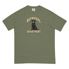 Load image into Gallery viewer, Labrador Retrieval Department T-Shirt in Moss, front graphic view
