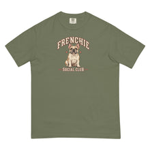 Load image into Gallery viewer, Frenchie Social Club T-Shirt in Moss, front graphic view
