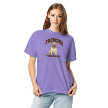 Load image into Gallery viewer, Woman wearing the Frenchie Social Club T-Shirt in Violet
